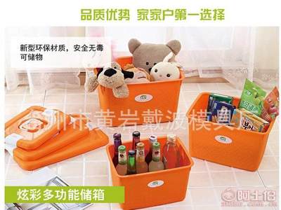 【一诺厂家直销多彩简约有盖塑料糖果色手提收纳箱多功能编织整理箱】台州市黄岩戴波模具厂 - 产品库